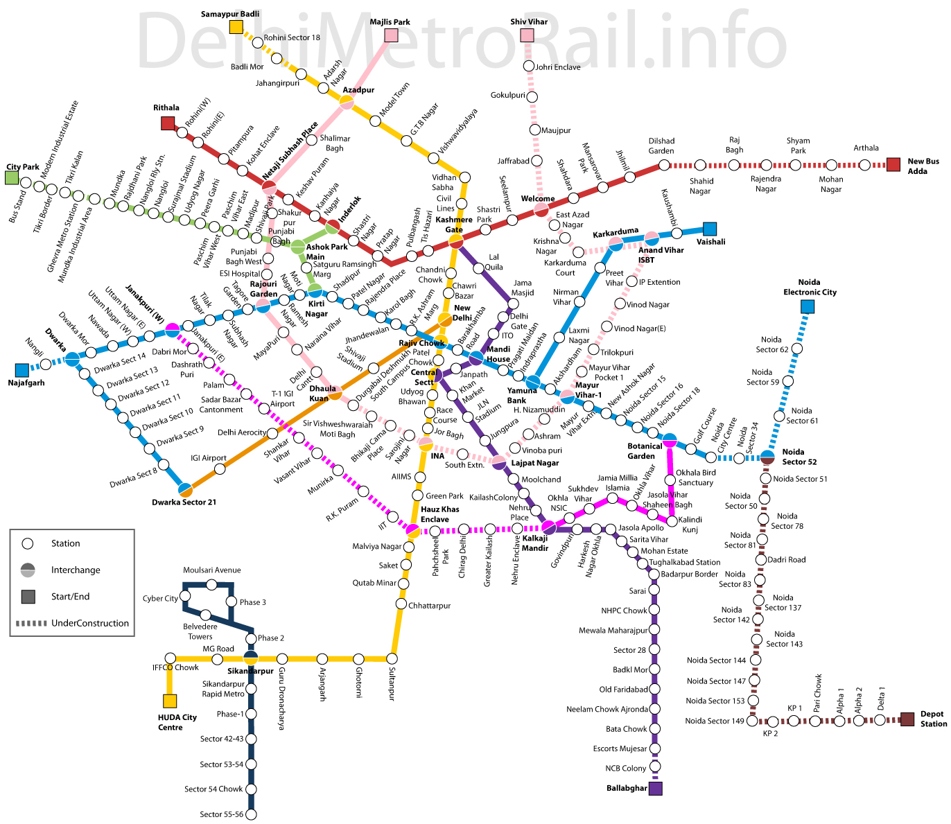 Download Delhi metro map image