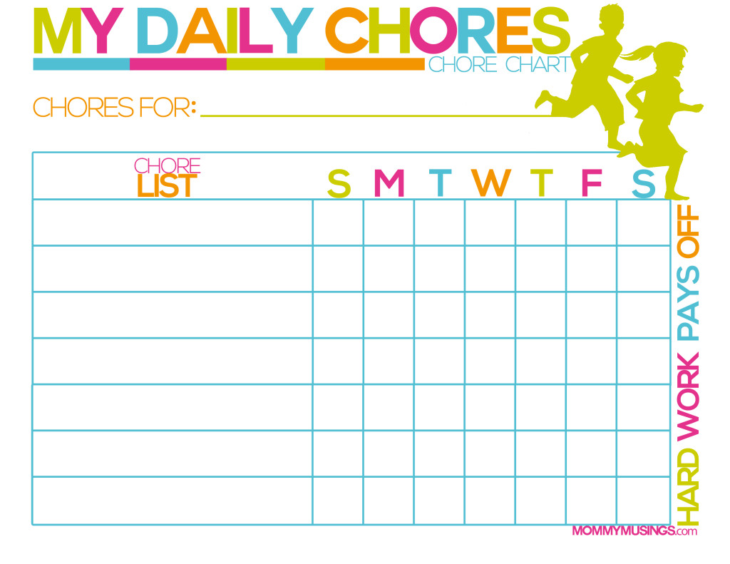 Download chore charts for kids