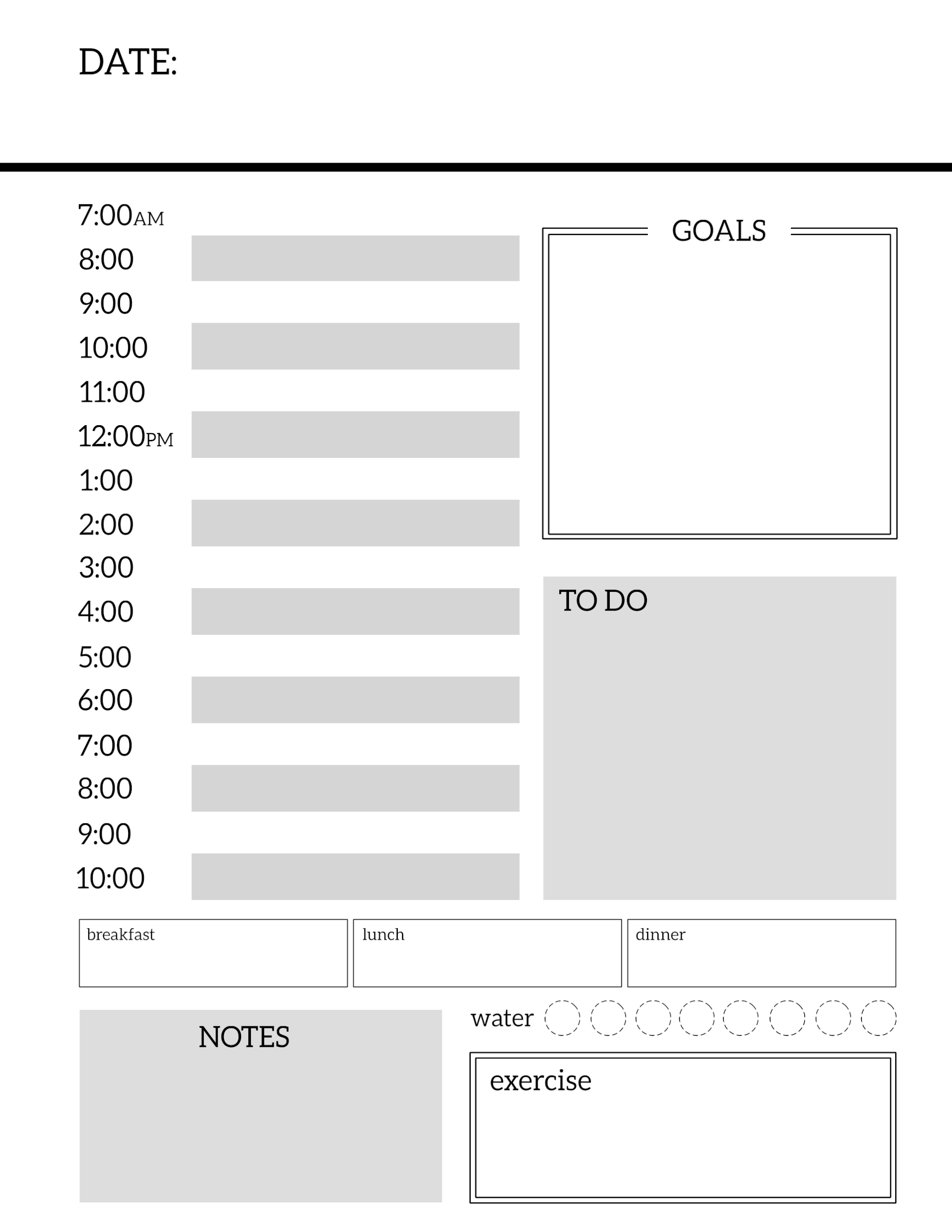Free Daily planner printable