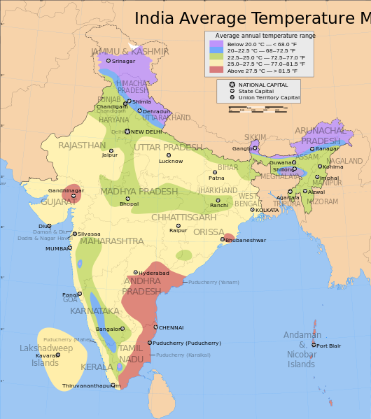 Free Printable Political map of india