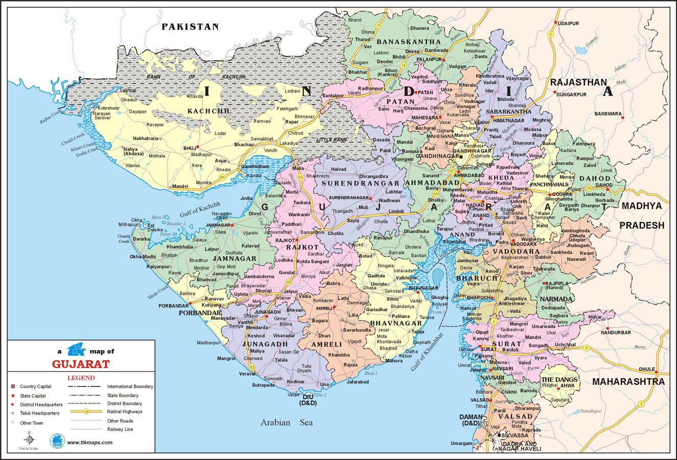 Gujarat map