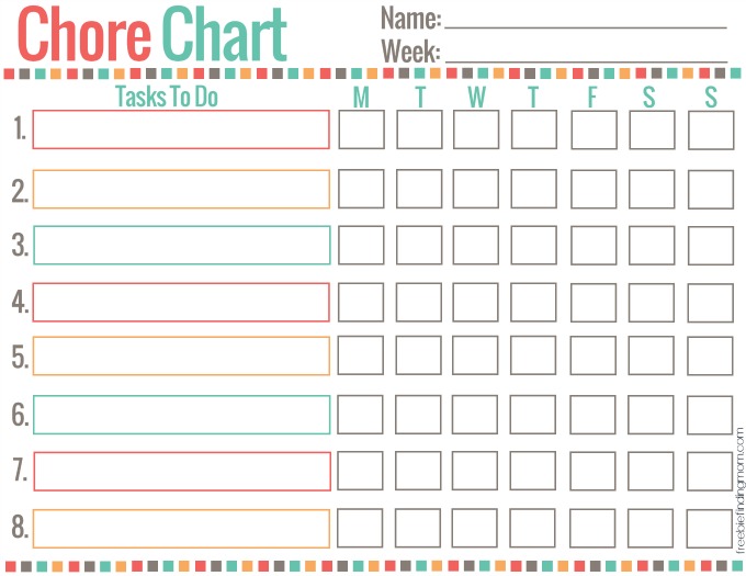 Printable chore charts
