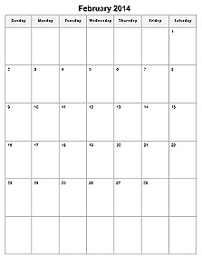 Printable monthly calendar