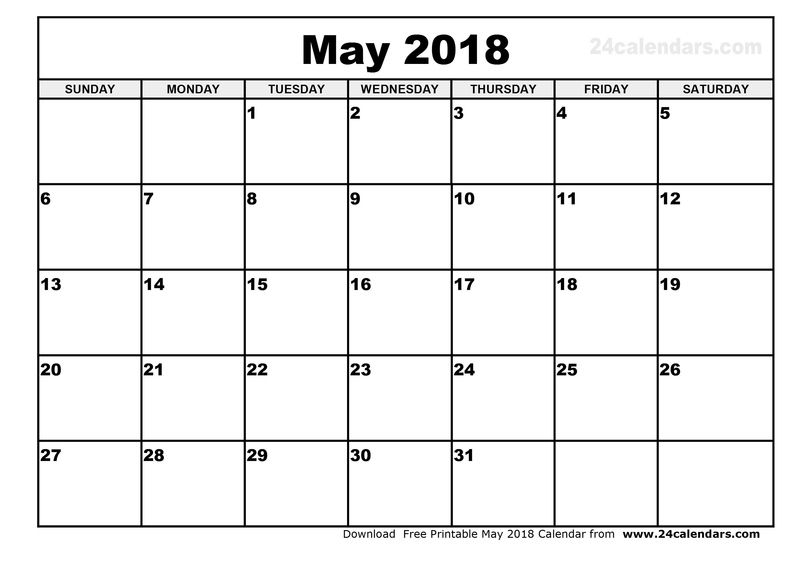 Printable Calendar May 2018 Pdf | Journalingsage throughout Printable Calendar May 2018 Pdf