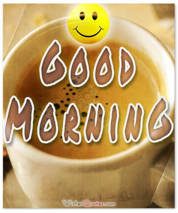 Good morning messages images with smiley