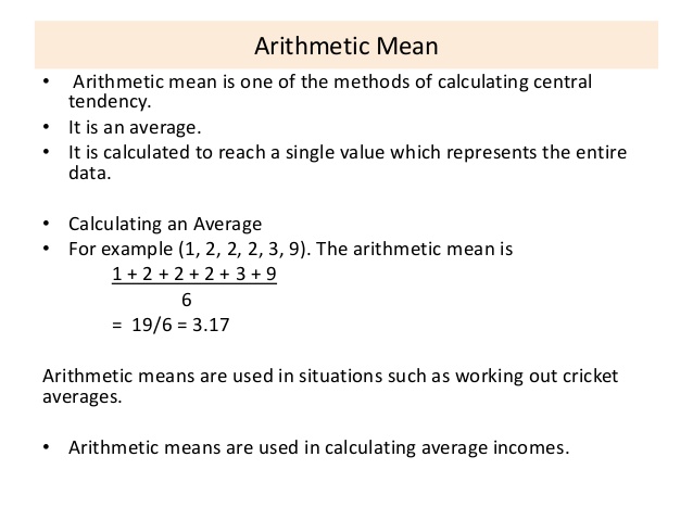 Arithmetic mean formula (2)