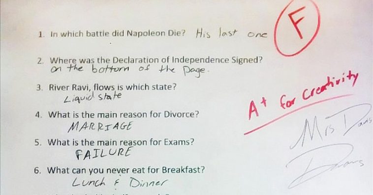 Exam paper funny answers