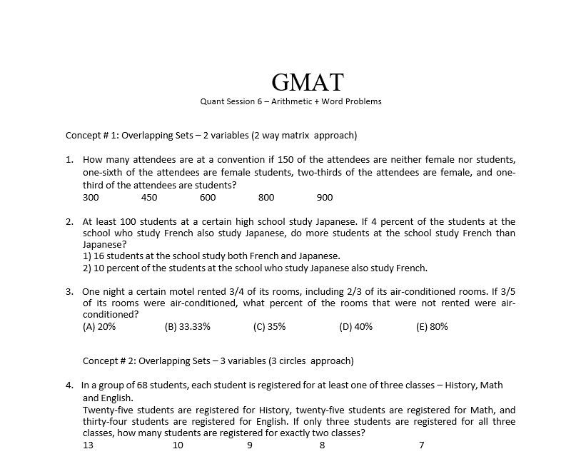 GMAT sample paper o nline