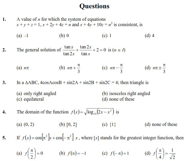 Jee main 2017 question paper - maths