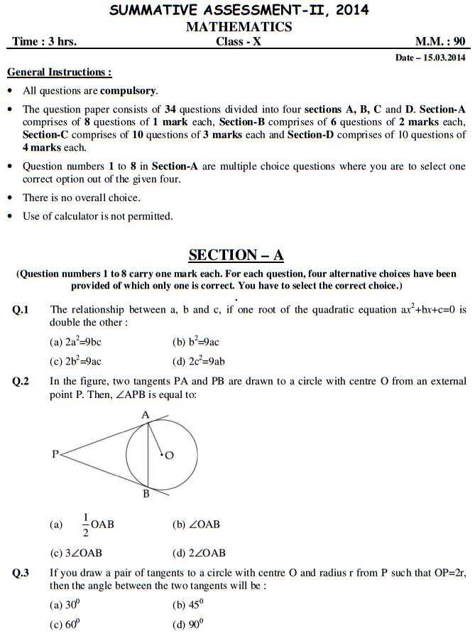 Maths sample paper for class 10 sa2 (2)