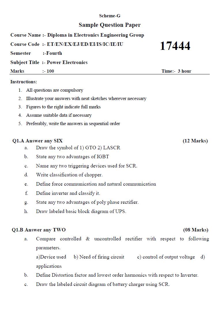 Msbte model answer paper download