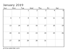 2018 and 2019 calendar printable