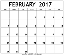 February 2017 calendar printable