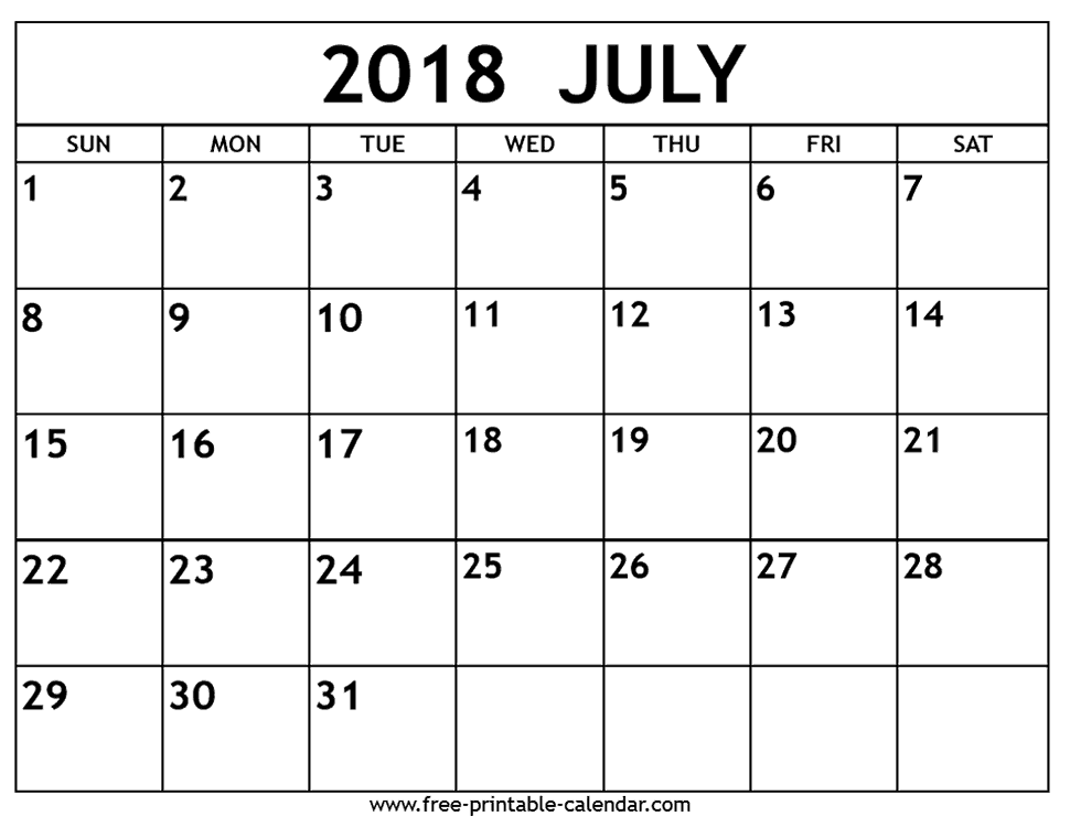 Free printable calendar