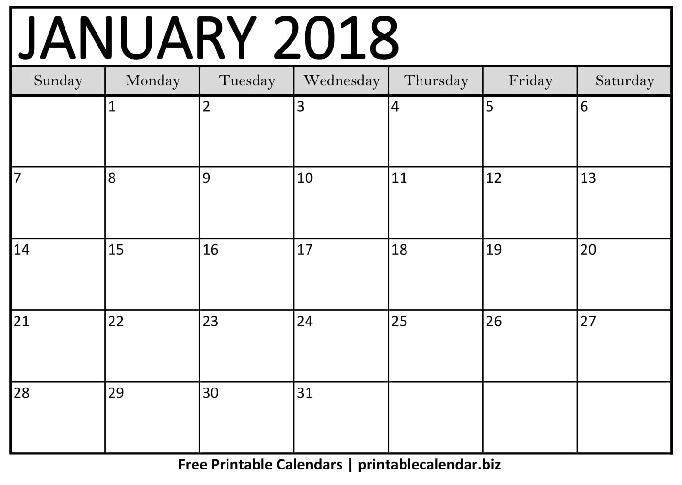 Printable calendar