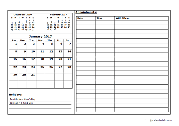 Printable monthly calendar 2017 (1)