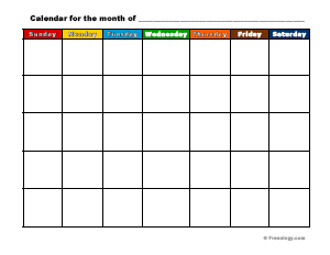 Printable monthly calendar