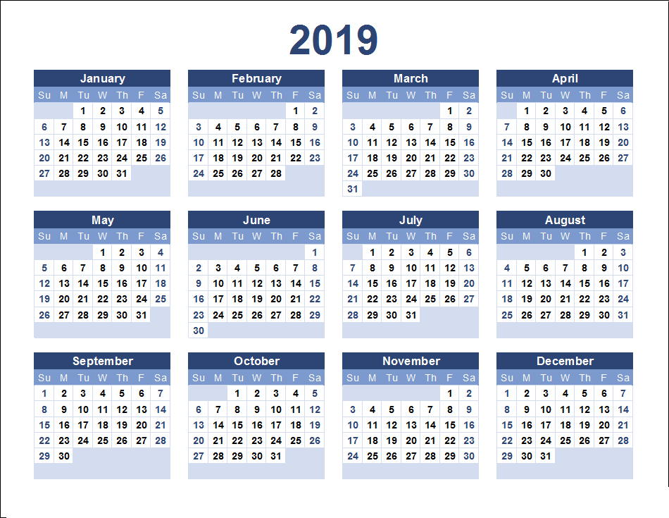 2019 calendar excel (1)