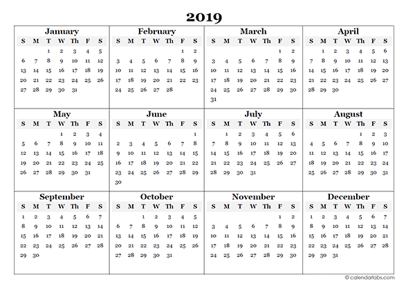 2019 calendar printable (1)