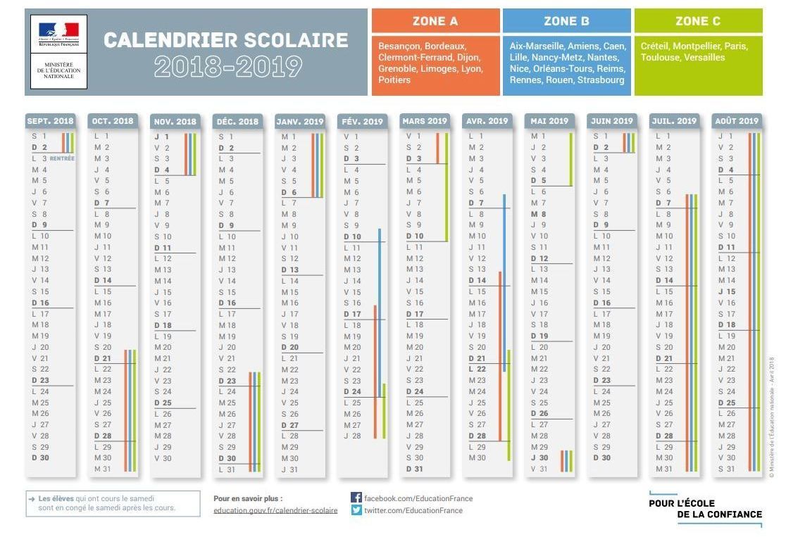 2019 calendrier imprimer