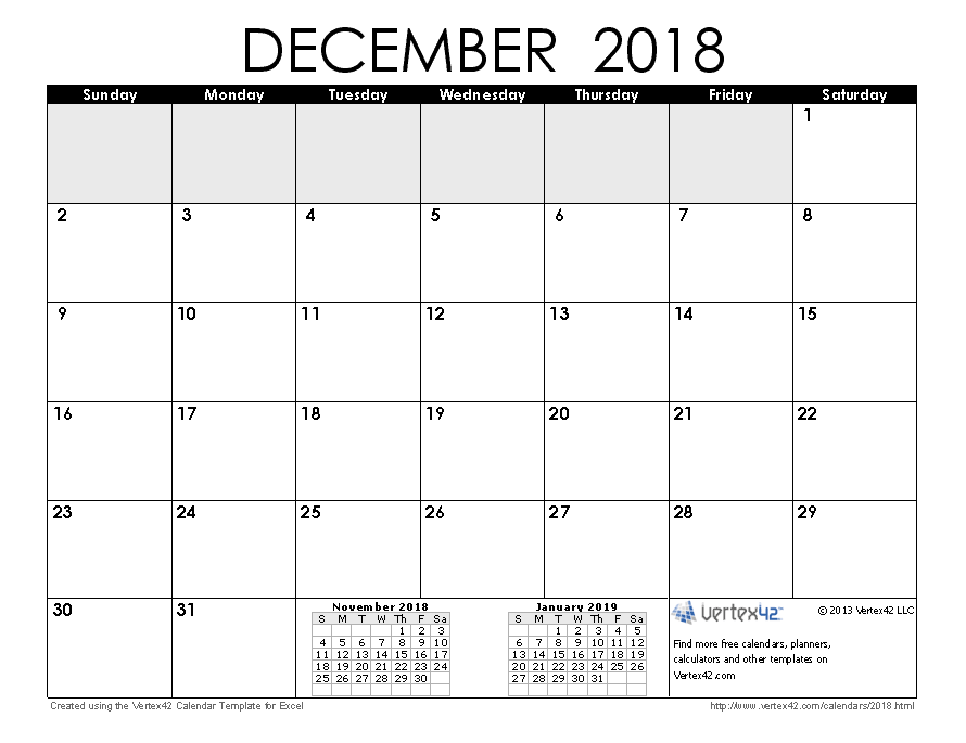 Free printable calendar