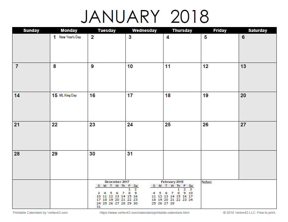 Free printable calendar