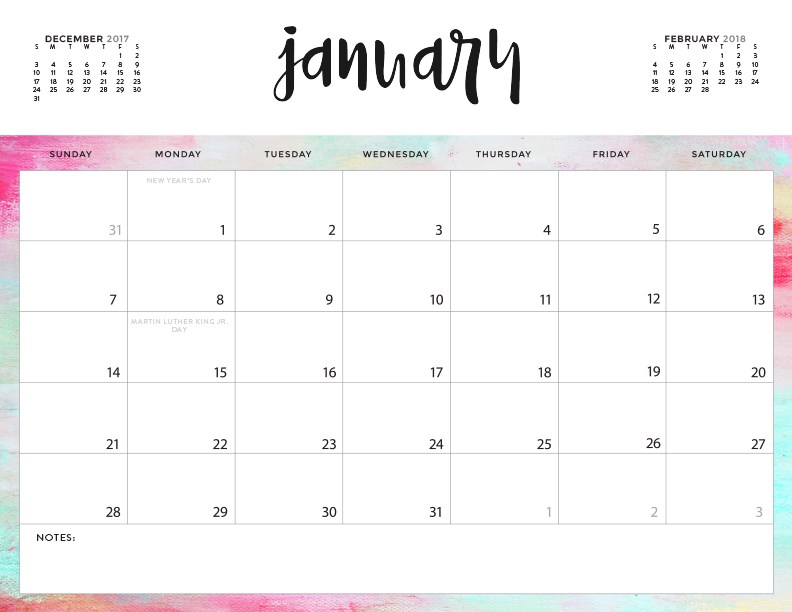 Free printable calendar