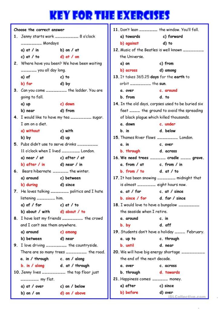 Printable list of prepositions Printable graphics