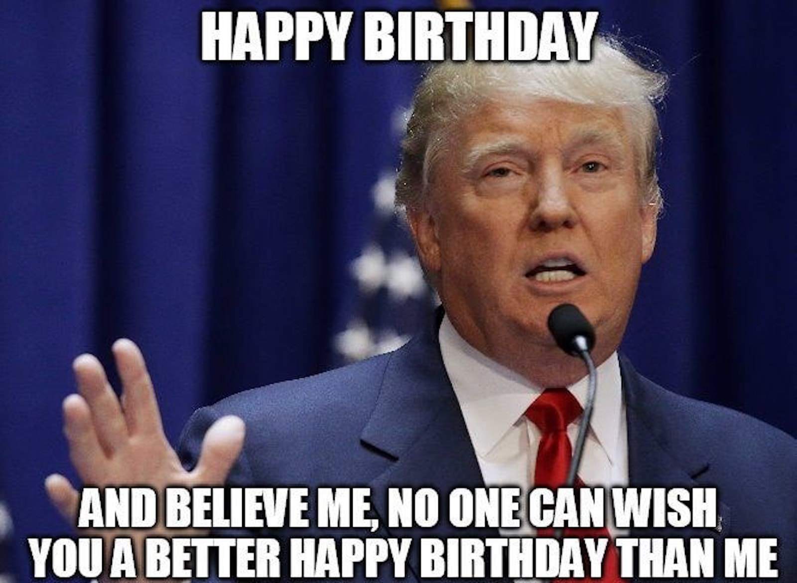 Happy birthday meme of Trump