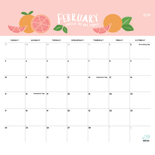 2020 calendar printable cute