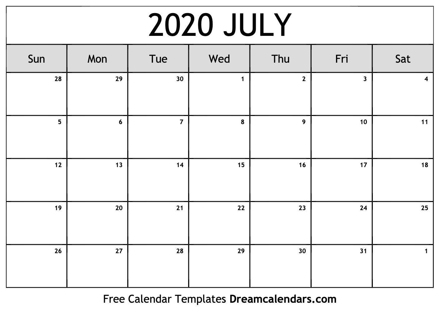 2020 calendar printable time and date