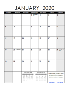 2020 printable appointment calendar – Printable graphics