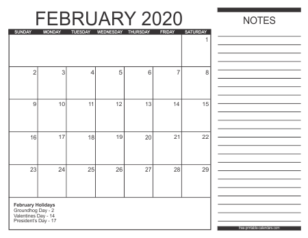 2020 printable appointment calendar