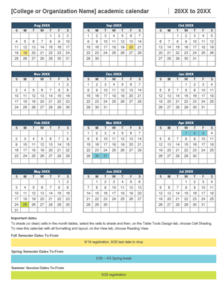 2020 printable attendance calendar