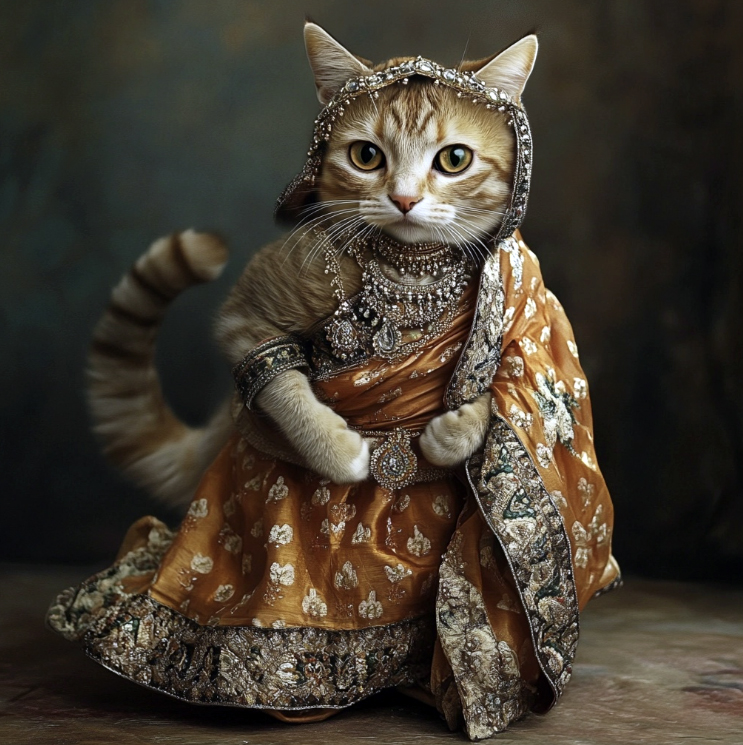 Cat in saree