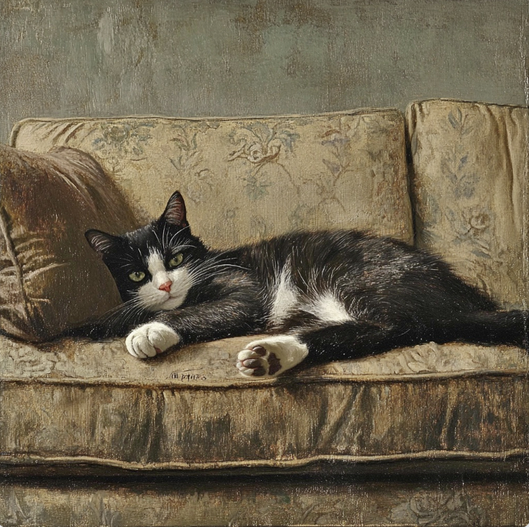 Cat on Sofa photo