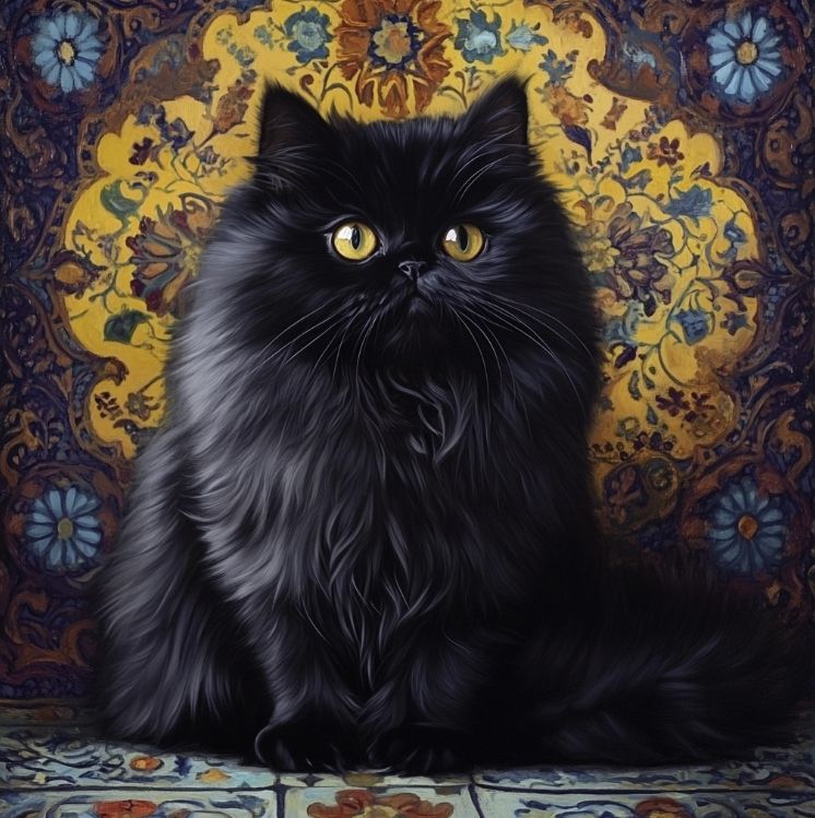 Cute Persian cat black