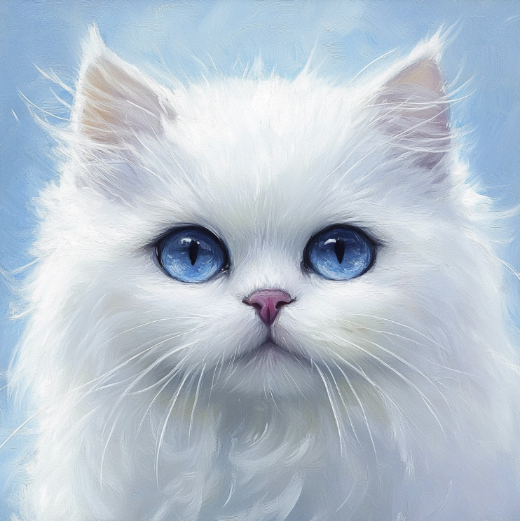 Persian cat white blue eyes