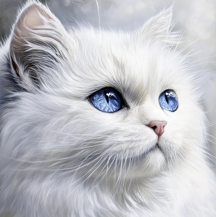 Photo of Persian white cat with blue eyes