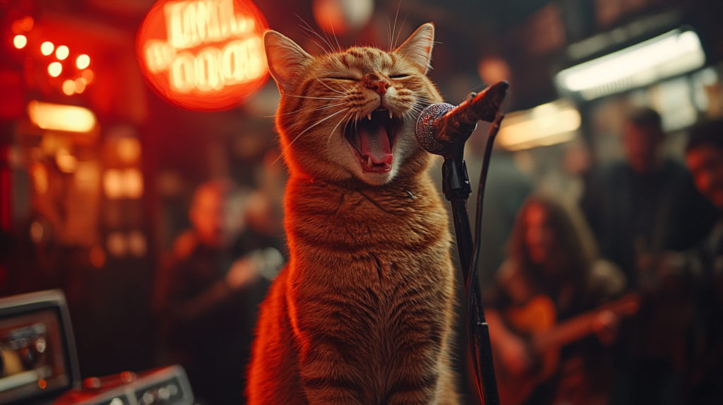 The Singing Cat image : Funny looking singer